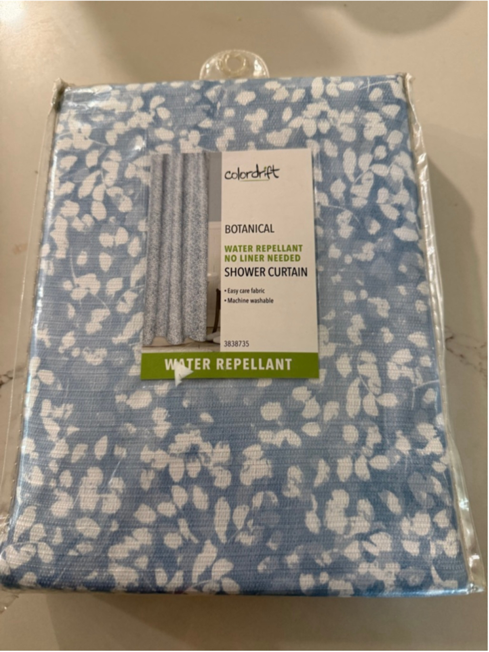 NEW Colordrift Botanical Shower Curtain Water Repellent No liner needed 72x72”